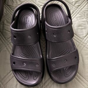 CROCS Black Two‑Strap Slide Sandals